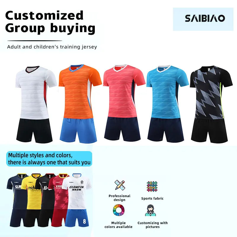 Adult Football Jersey Uniform Soccer Customize Men Kit Sports Clothes Women Futsal Sportswear Training Tracksuit Suit Clothing