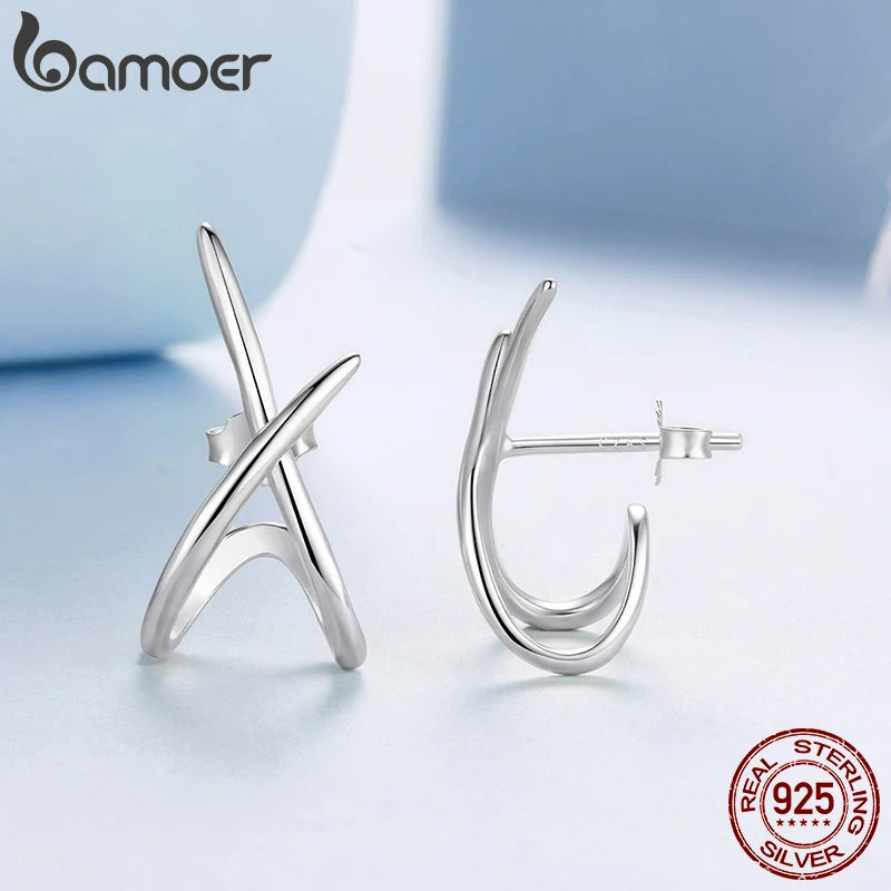 X-motif stud earrings