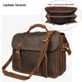 Vintage Crazy Horse Genuine Leather Men Briefcase Large Business Bag Tote Office Bag 15.6“Laptop Case Attache Male Shoulder Bag