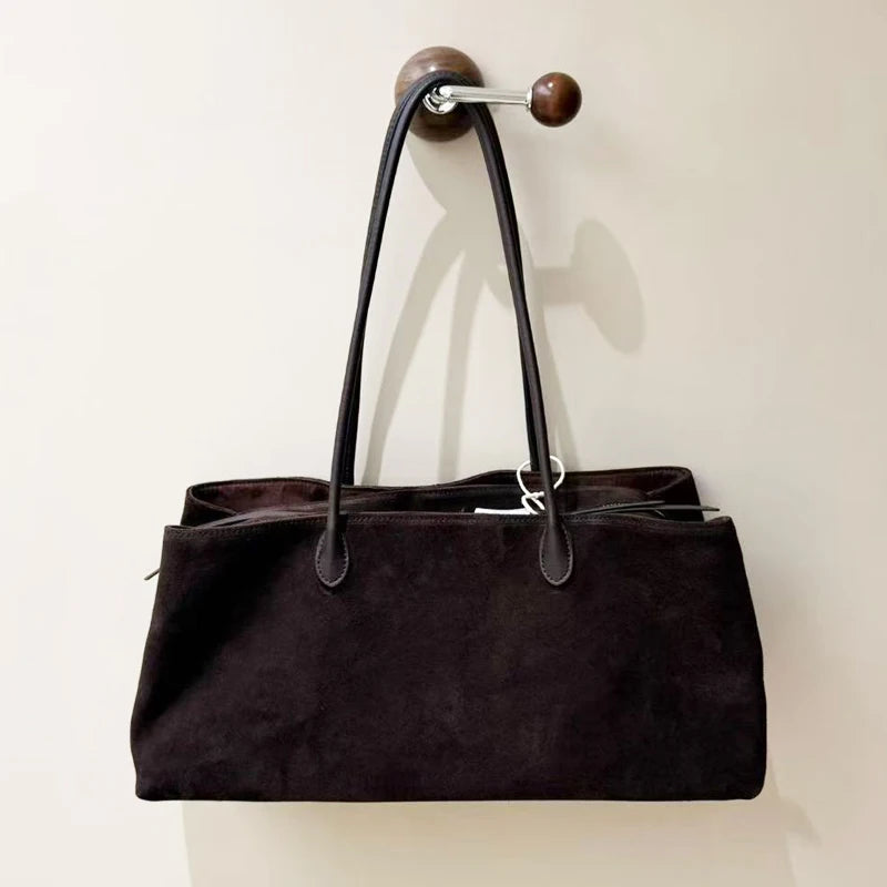 Customize Initials Tote Bags For Women Luxury Designer Handbag Purses 2026 New In Suede Cowhide Large Capacity Underarm Shoulder