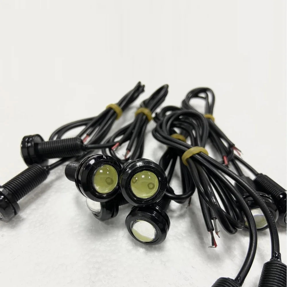 10 pièces/paquet 18 MM voiture œil d'aigle DRL LED feux de jour LED 12V recul marche arrière stationnement clignotant lampes automobiles