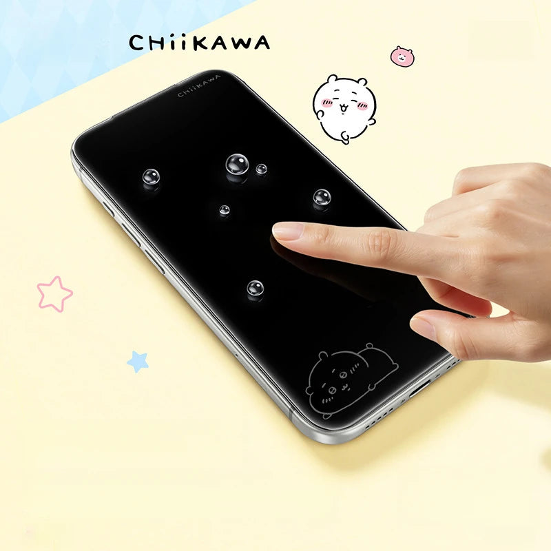 Chiikawa Invisable Screen Protector for iphone 18 Pro Max 17 16 15 Kawaii Cartoon Usagi Hachiware Easy-Install Tempered Glass
