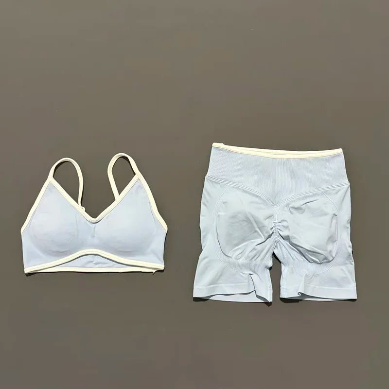 Ensemble yoga femme, 2 pièces, haut et short