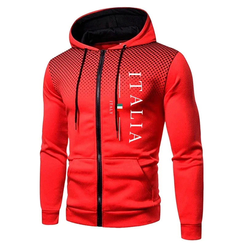 Beliebter Herren-Trainingsanzug für Herbst und Winter mit Kapuzenjacke mit Reißverschluss und Jogginghose, urbaner lässiger Sportanzug für tägliches Training