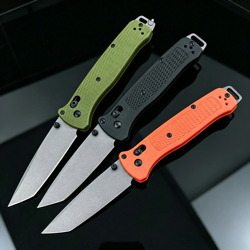 Cuchillo plegable ligero de exterior BM 537 EDC, de gran dureza, para acampada, pesca, aventuras en la naturaleza y escalada. Herramienta portátil para senderismo y trekking, con mango de fibra de nailon. Regalo ideal.