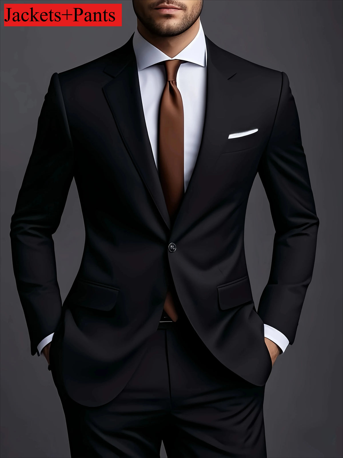Elegant Men's 3pcs Suit- Slim Fit Tuxedo Set for Weddings& Formal Occasions Perfect for Office Meetings and Elegant Events
