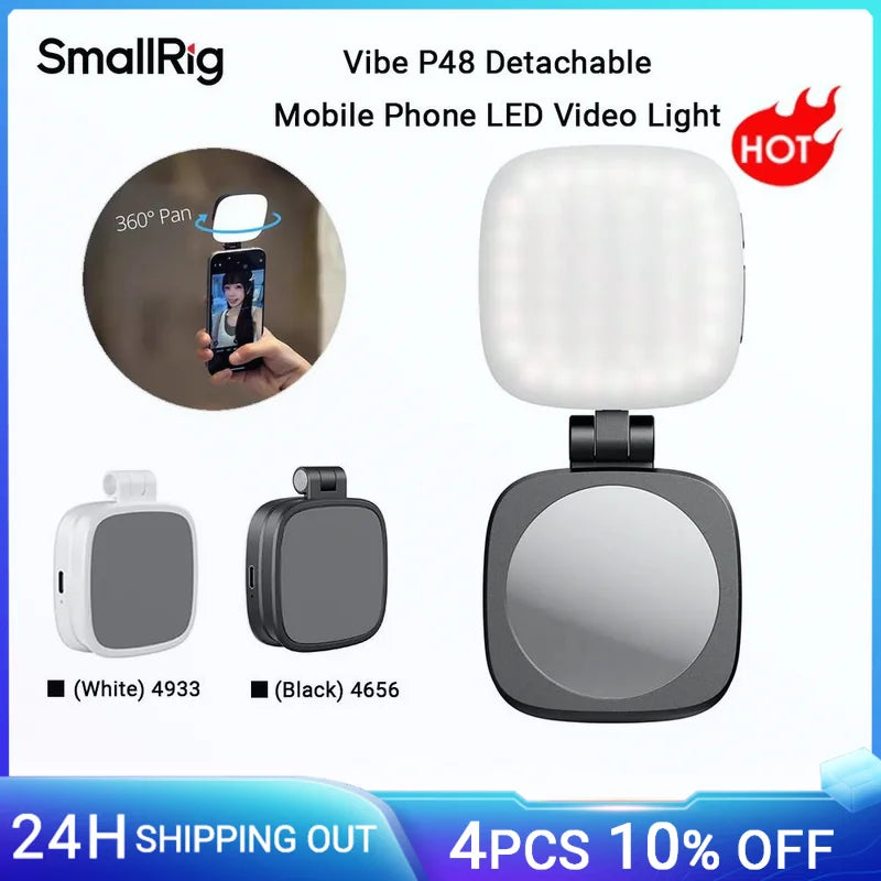 SmallRig Vibe P48 MagSafe Handy-LED-Videoleuchte für iPhone 16 15 14 Pro Max, Fülllicht und Handyhalter für Selfies, Videos und Vlogs