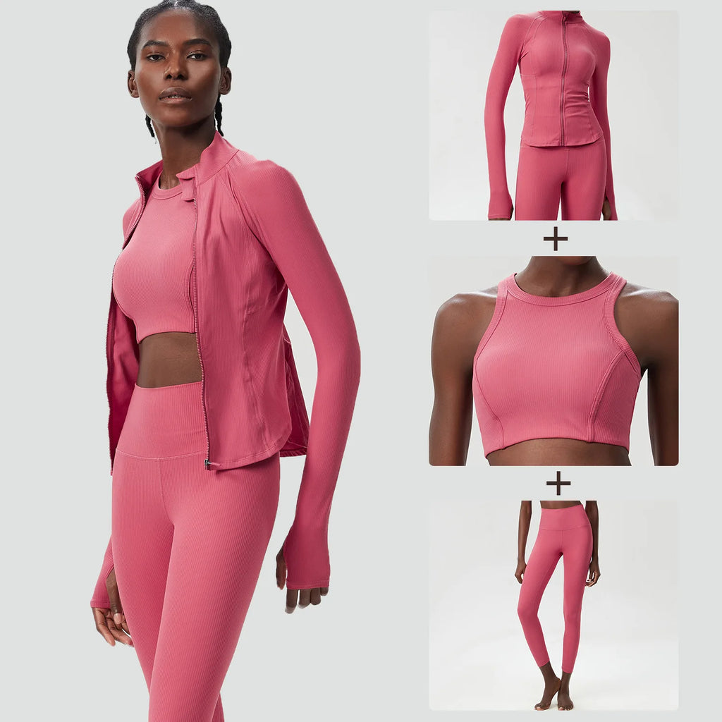 Yoga-Set für Damen, 3-teilig