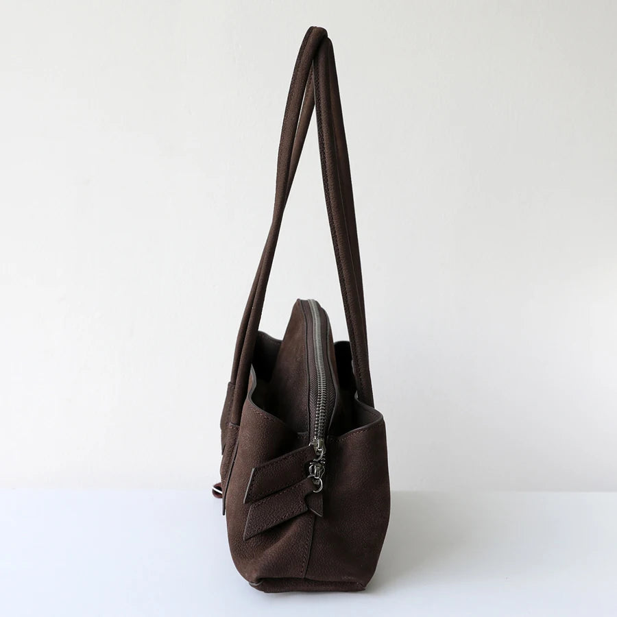 Genuine Leather Irregular Underarm Bag For Women Luxury Designer Handbag And Purse 2026 New In Vintage Frosted Cowhide Shoulder