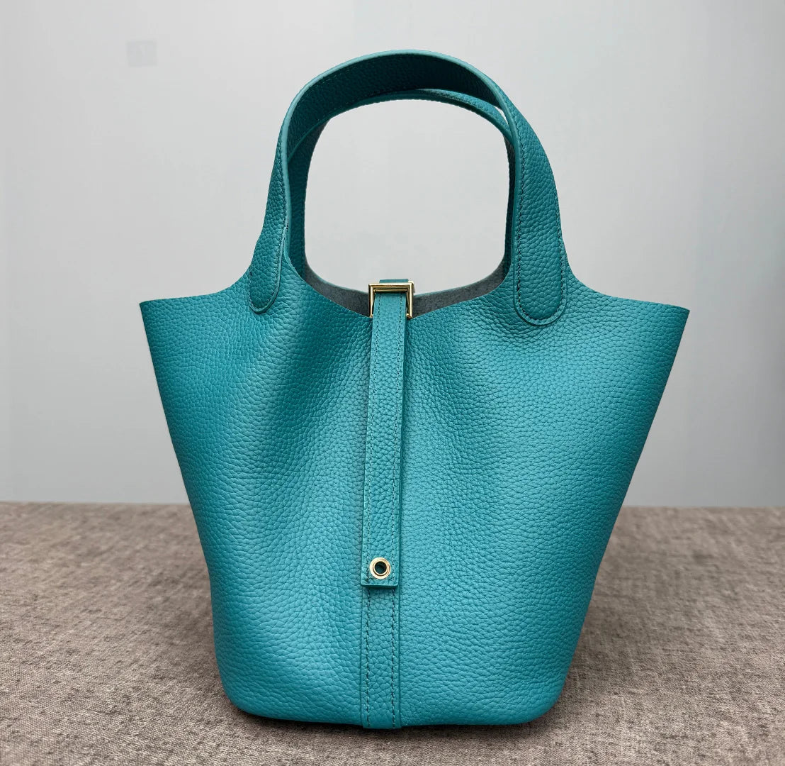 Women's Bag Bucket Bags Female Tote Bag High Quality Hand Bag Ladies Designer Luxury Genuine Togo Leather Shoulder Bag Organizer