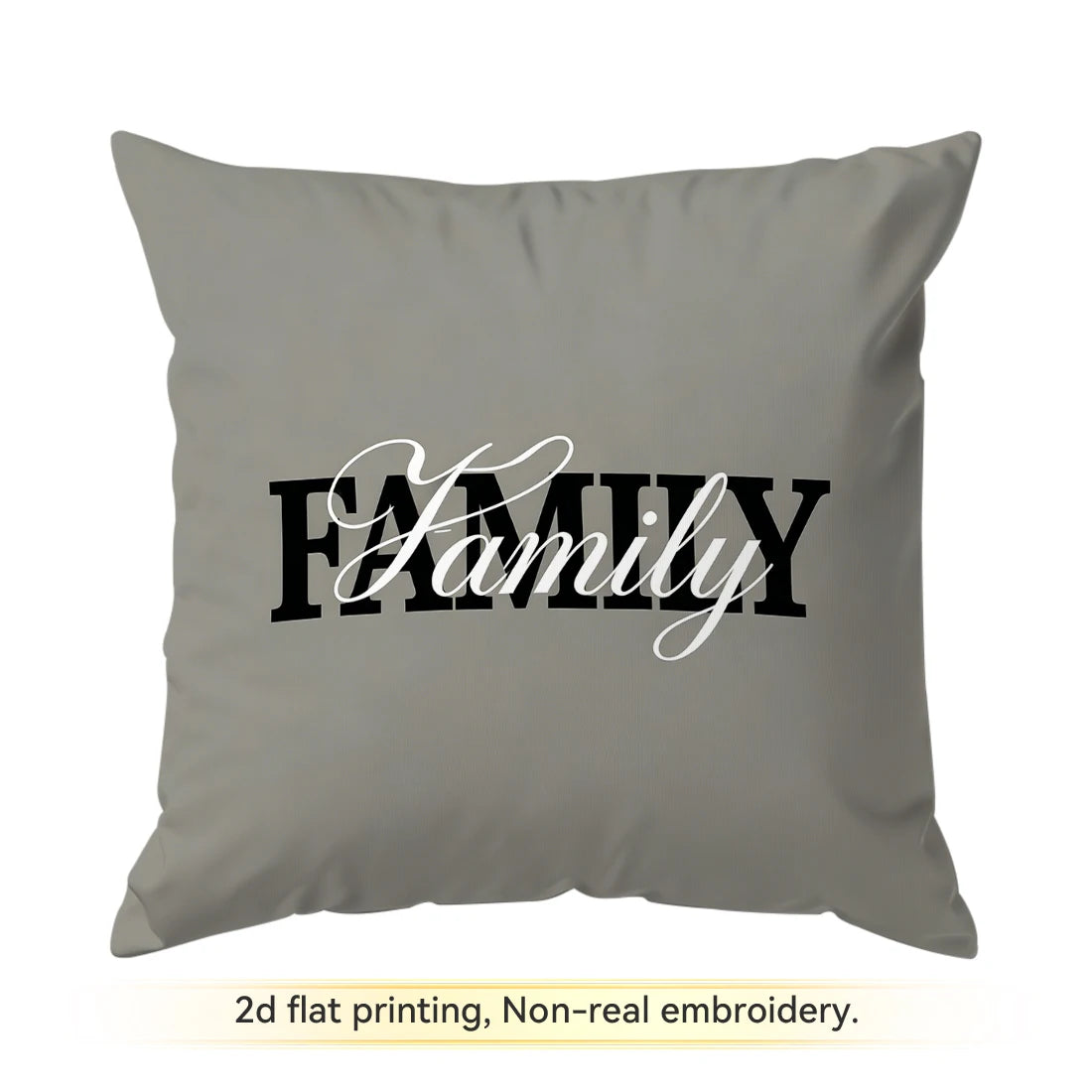 Housse de coussin décorative en polyester avec texte imprimé pour canapé, style maison chaleureuse et simple, 40/45/50 cm