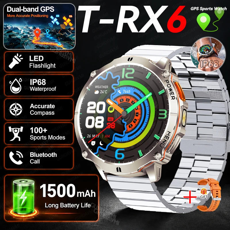 T-RX6 Ultra GPS Sports Smartwatch with Compass