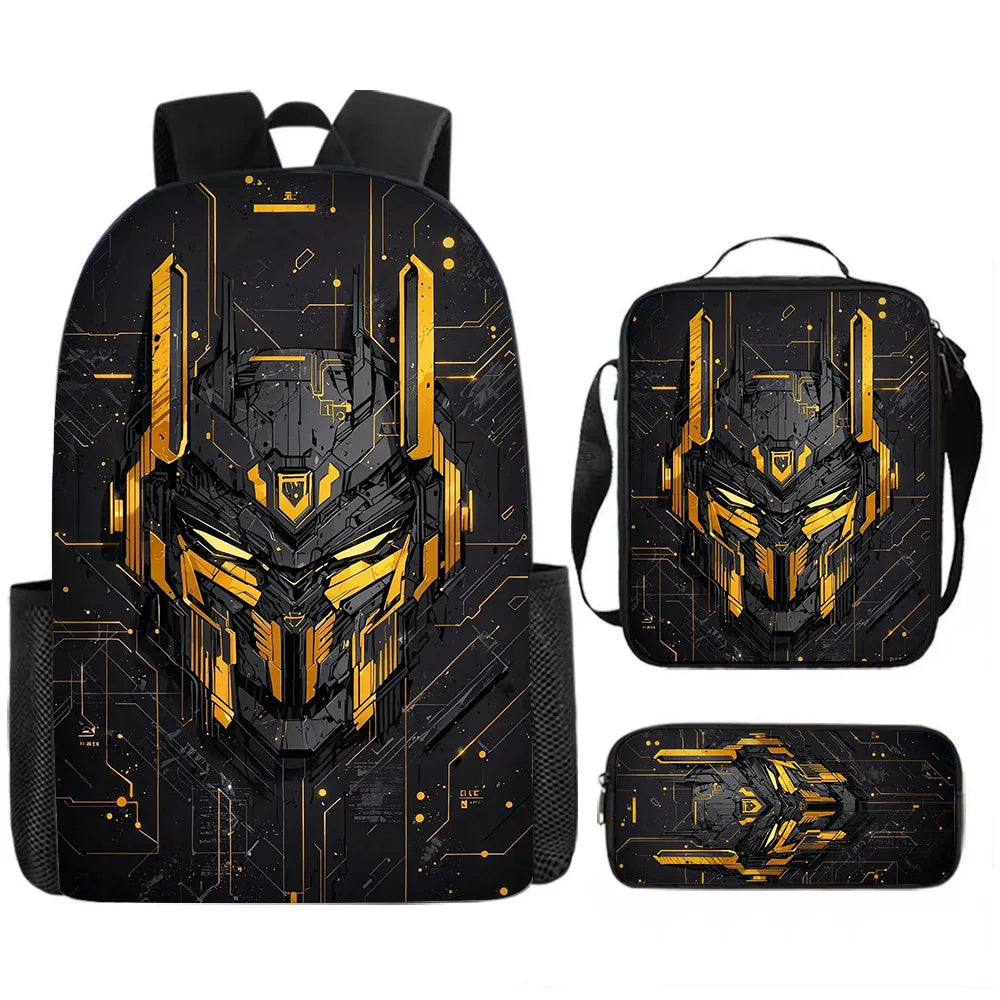 Luxury Novelty Peculiar Cool mechanical style 3D Print 3pcs/Set pupil School Bags Laptop Daypack Backpack Lunch bag Pencil Case
