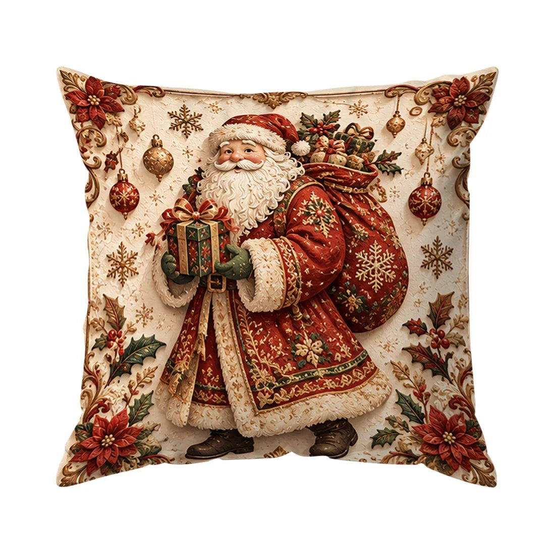 1/4 Stück Weihnachts-Reliefmuster-Kissen, Kissenbezug aus Polyester, Dekokissen, Kissenbezug für Zuhause, Auto und Sofa