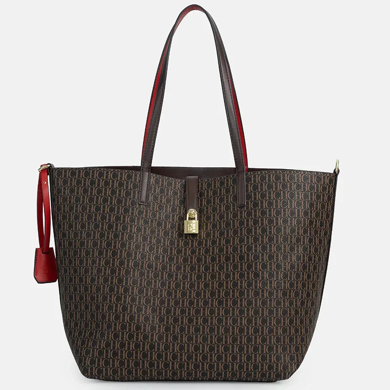 CH Elegant Light Luxury Practical With Bags Pure Color Simple Large Capacity Casual Resistant Brand Women's Bag Shoulder Bag