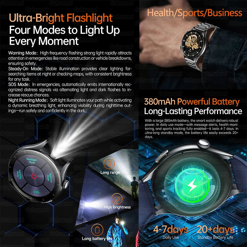 GUHUAVMI ET458 smartwatch AMOLED da 1,56″ con chiamate