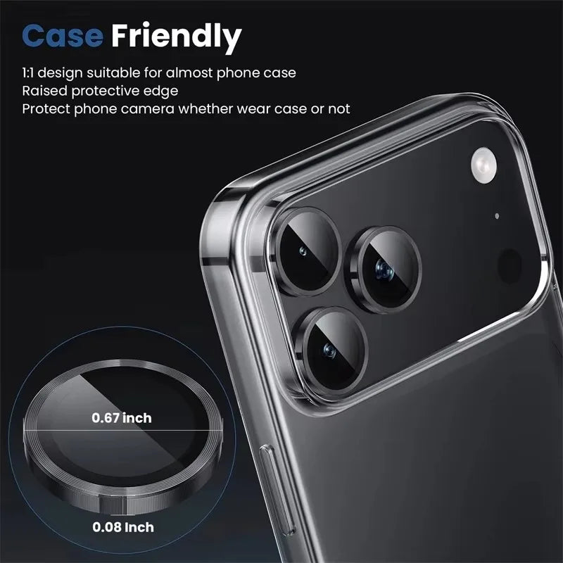 3pcs Camera Lens Protector For iPhone 18 17 16 Pro Max 15 Plus 14 13 Mini 12 11 17Pro 18Pro 16Pro Phone Protection Accessories