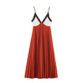 KLKXMYT Elegant Women Beading Slip Long Dress Pleated Sleeveless Backless Sexy Midi Dress Female Evening Party Dresses