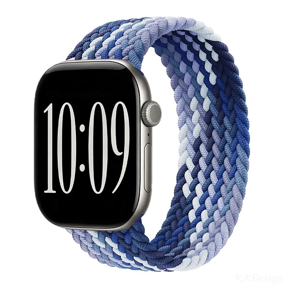 Braided Solo Loop Strap For Apple Watch Bands 46mm 44mm 40mm 45mm 41mm 42mm Correa Bracelet iWatch Series 12 11 10 9 SE 8 7 6 5