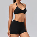 Yoga-Set für Damen, 2-teilig, Top und Shorts