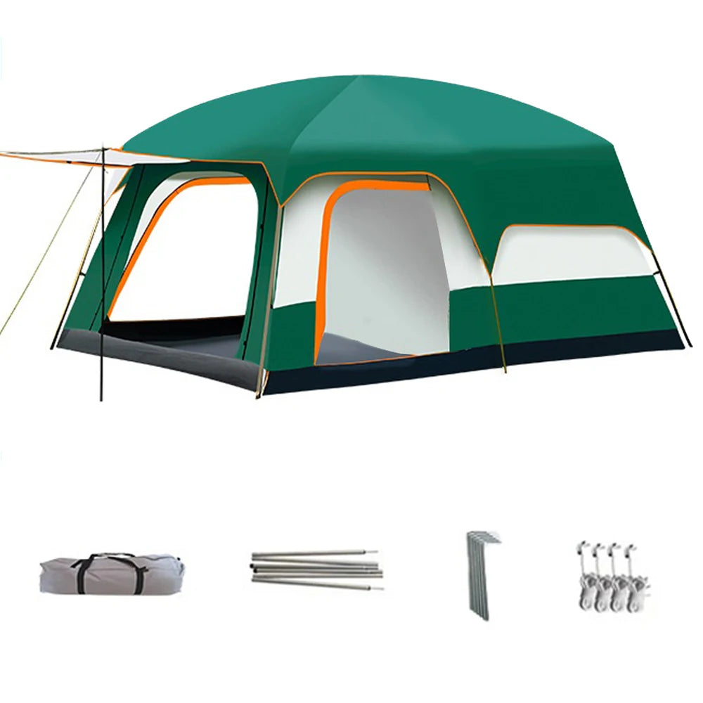Double-Layer Family Camping Tent for 3–4 People