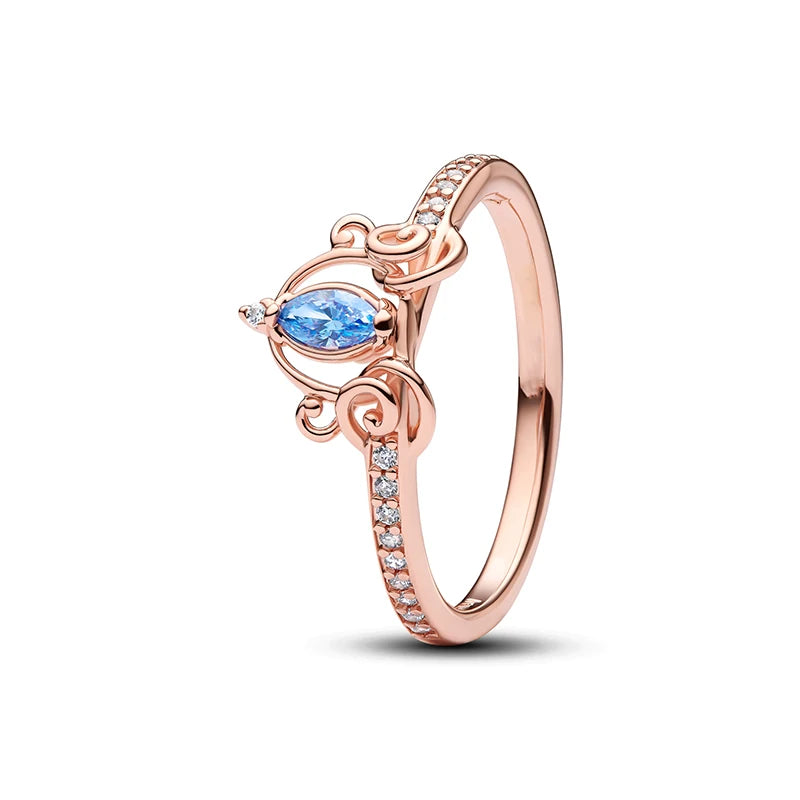 2026 New 925 Silver Women's Lips Colorful Crown Love Star Ring Fashion DIY Jewelry Gift