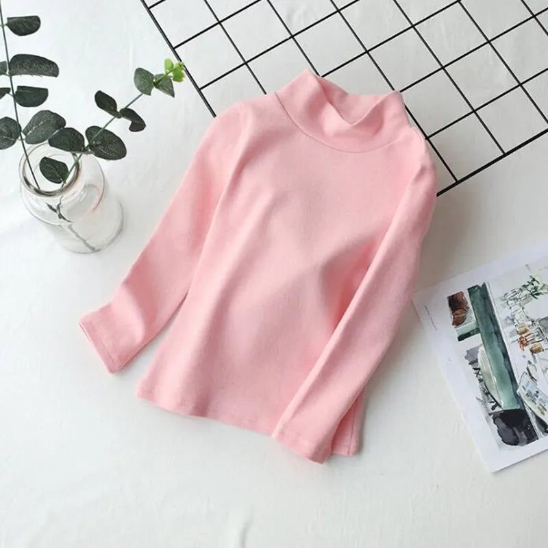 Kids’ Cotton Long-Sleeve Turtleneck Top