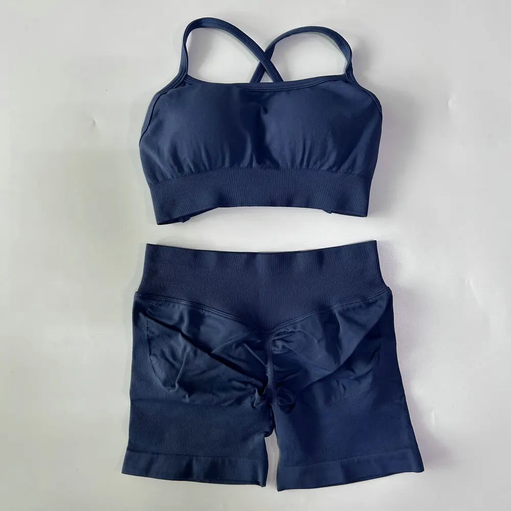 Ensemble yoga femme, haut et short