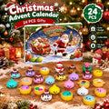 24pcs Dumpling Christmas Ornaments Advent Calendar, 3D Hanging Decor, Santa Snowman, Family Christmas Gift