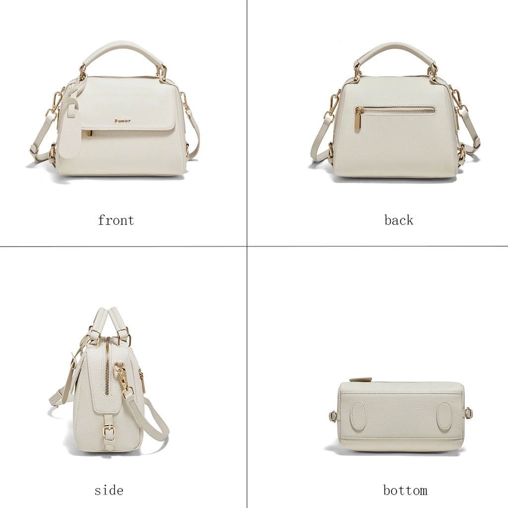 FOXER 2026 Fashion Women's Handbag Cow Leather Lady Shoulder Bag Light Luxury Crossbody Bag for Daily & Commute