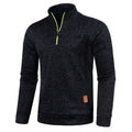 Autumn Winter New Men's Long Sleeves Zipper Knit Thin Fashion Hoodies Sweatshirt Solid Color Thicker  Top Slim Fit Male Clothing