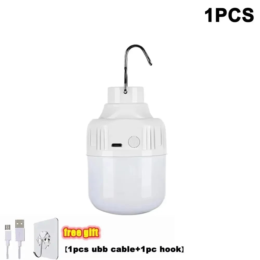 1 Stück USB-wiederaufladbare 60-W-LED-Campinglampe mit Hängehaken, tragbare Notfall-Laterne und Zeltlampe für Outdoor-Camping und Nachtmärkte
