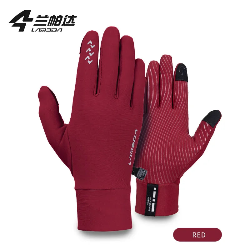 LAMEDA 5-15℃ Cycling Gloves Autumn And Winter Touchscreen Full Finger Thermal Gloves Road Mountain Warm Bike Gloves For Men