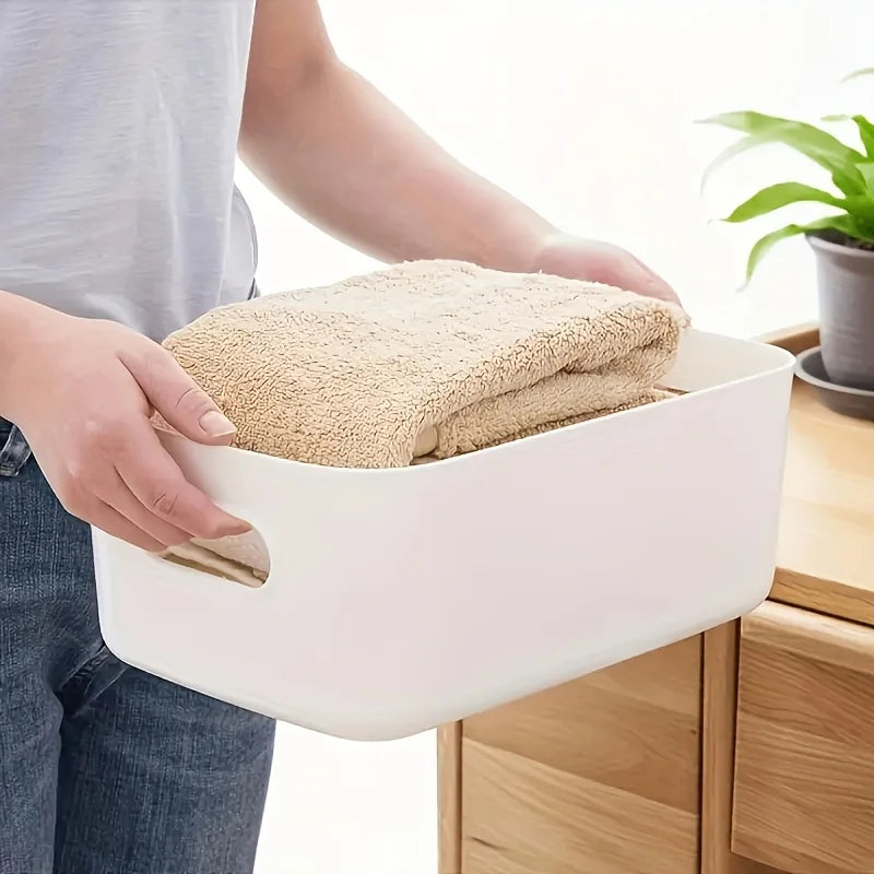 5er-Set stapelbare Aufbewahrungsboxen, rechteckige Organizer-Behälter aus Kunststoff, langlebig und wiederverwendbar, für Küche, Badezimmer und Studentenwohnheim-Artikel