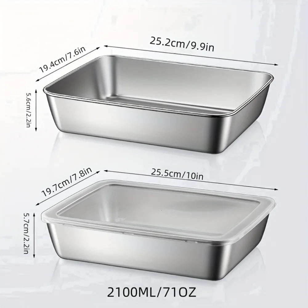 Lot de 5 contenants alimentaires en acier inoxydable, empilables et hermétiques, pour organiser le réfrigérateur et le congélateur, préparer les salades, les fruits et les repas
