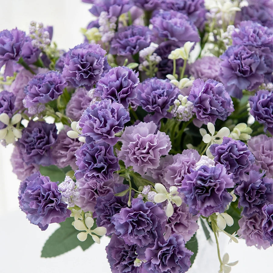 Mazzo di garofani artificiali con 5 rametti e 15 fiori