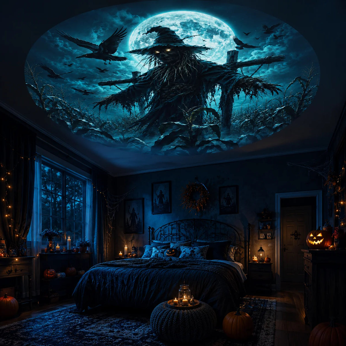 Luz nocturna ambiental de proyección con 10 patrones temáticos de Halloween