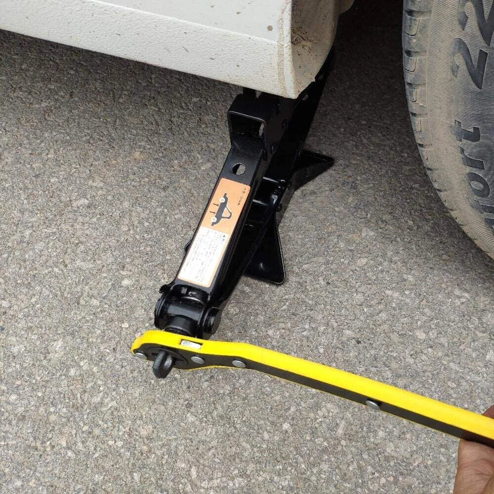 Auto-Scherenheber mit Handkurbel 2,5 t, tragbarer, kraftsparender Autoheber, Werkzeugset für Autoreparaturen mit Steckschlüsseln, Stecknüssen und Abschleppseil