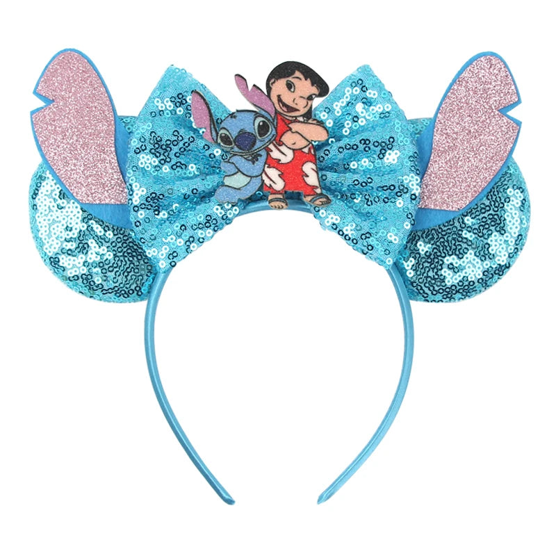 2026 New Style Sequin Ear Headband Sequin Bows Girl Adult Kids Halloween Party Cosplay Hair Accessories Princess Hairband