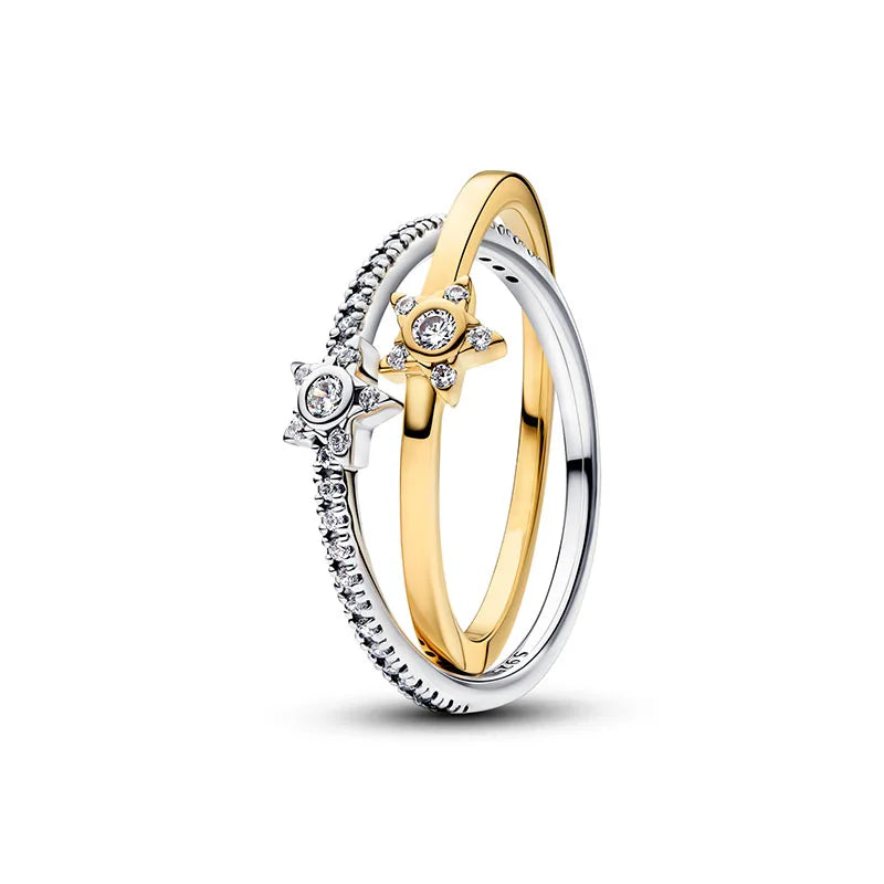 2026 New 925 Silver Women's Lips Colorful Crown Love Star Ring Fashion DIY Jewelry Gift