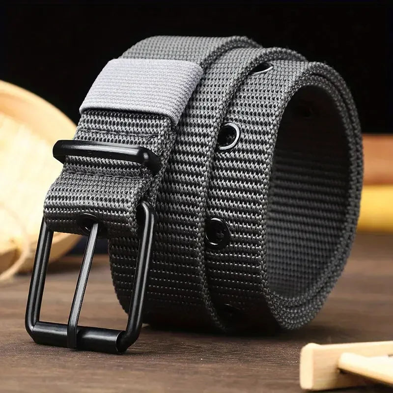 1 Stück Herren-Gürtel aus strapazierfähigem Nylon-Canvas – robuster taktischer Arbeitsgürtel mit stilvoller Steckschließe für den Alltag