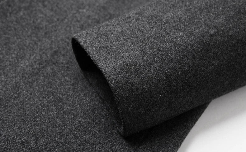 Men's Winter Wool Jacket, Single-breasted, Long-sleeved, Stand-up Collar, Business-casual Top. Gray, Black, Red Coat.