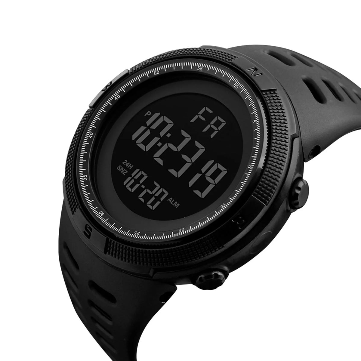 Montre de sport numérique pour homme étanche décontractée lumineuse avec chronomètre alarme montre militaire simple pour la course l'escalade la pêche