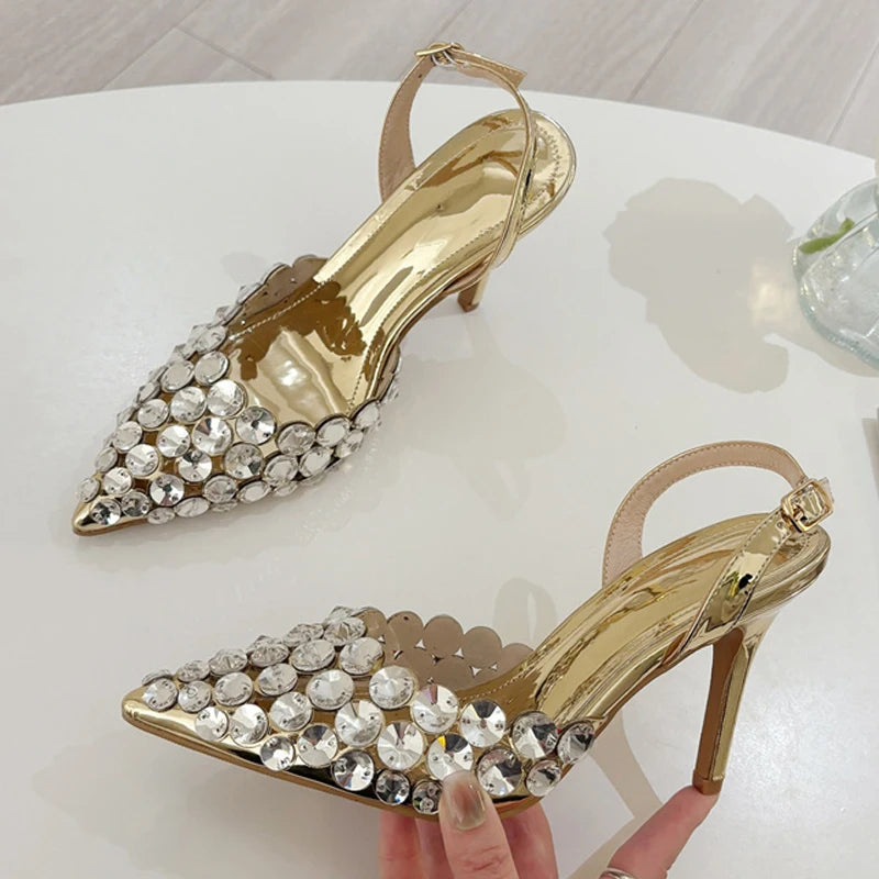 Slingback donna Liyke a punta con inserti luminosi