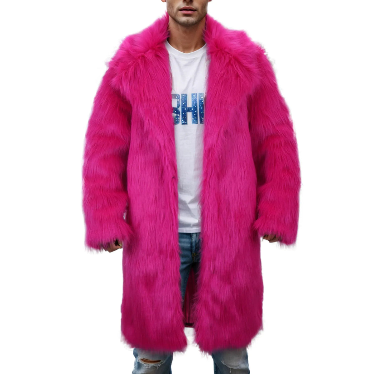 Men'S Winter Warm Pink Leopard Print Coats Fashion Outdoor Wool Artificial Coat Mens Loose Fit Outdoor Casual Windbreaker