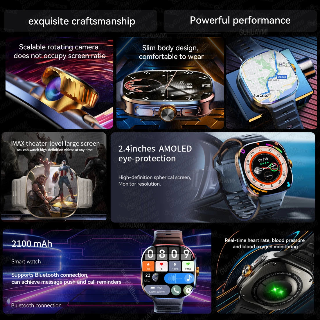 Smartwatch M99 AMOLED da 2,4″ con app HiSportPro