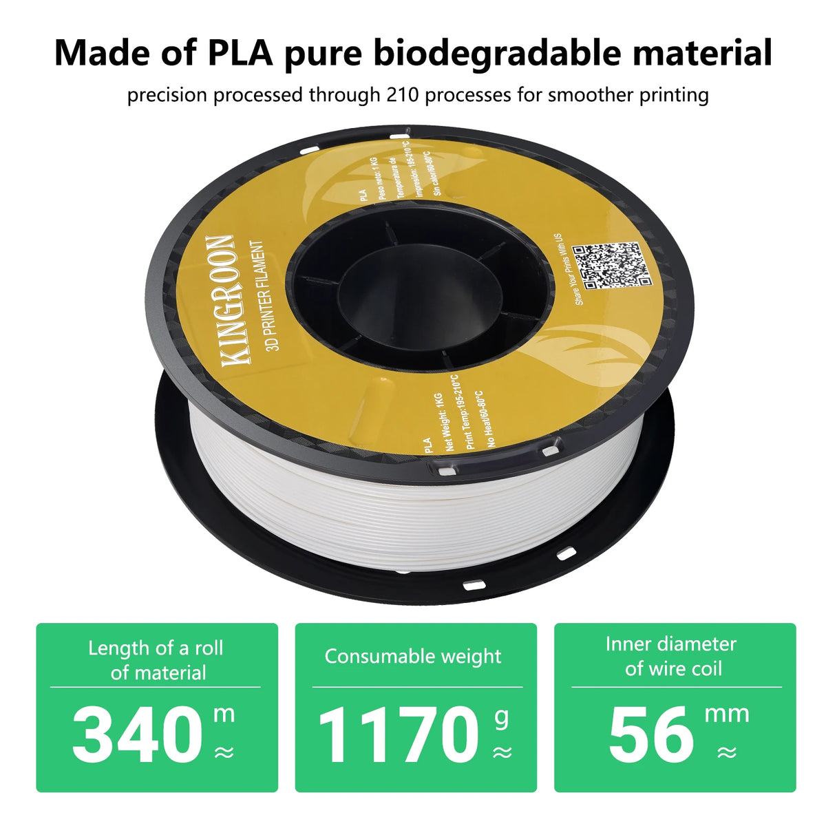 3D-Drucker-Filament TPU PLA PETG Kunststoff 1 kg 1,75 mm, verhedderungsfrei, 3D-Druckdrahtmaterial, Schwarz, Weiß, Vakuumverpackung