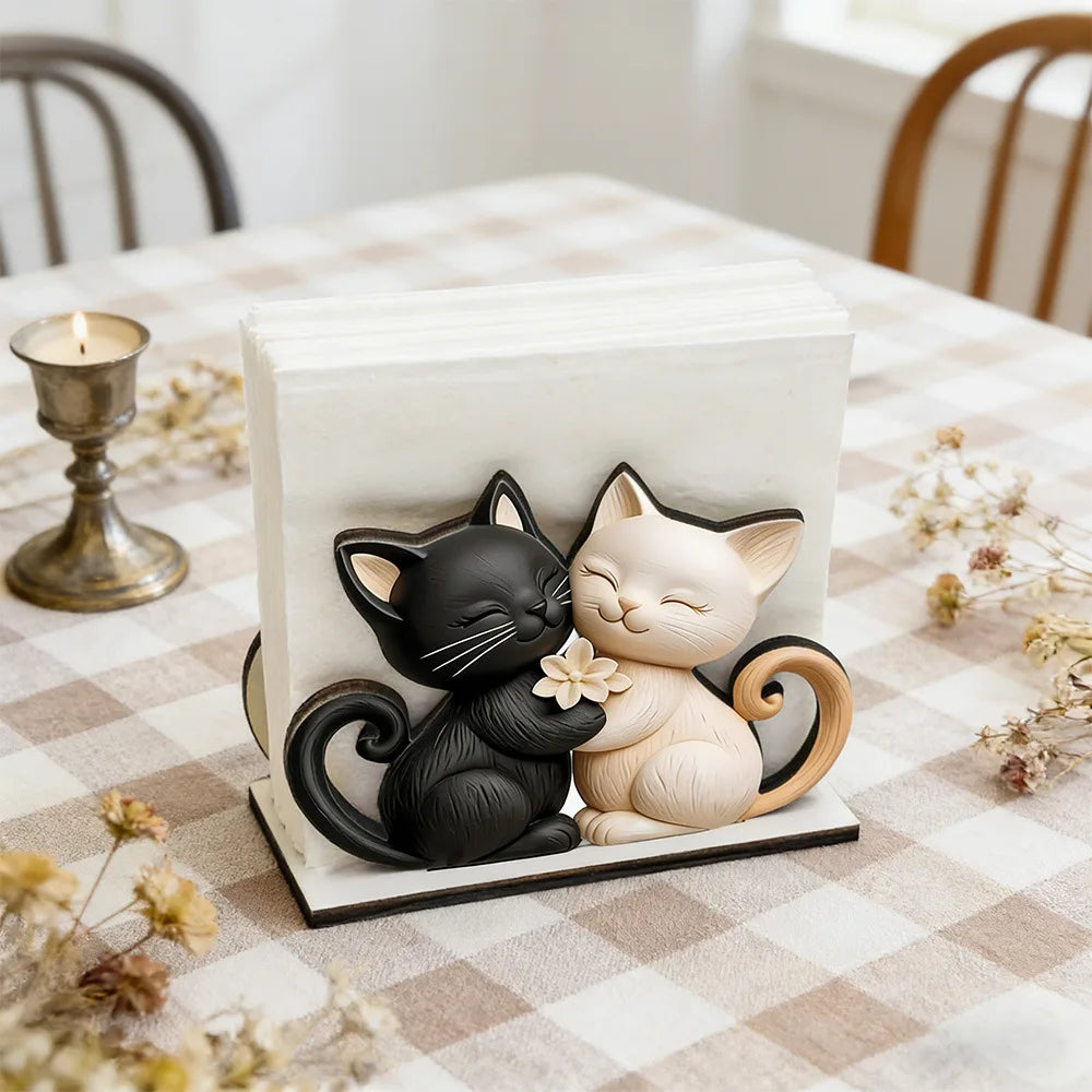 Wooden Cat-Shaped Tissue Holder