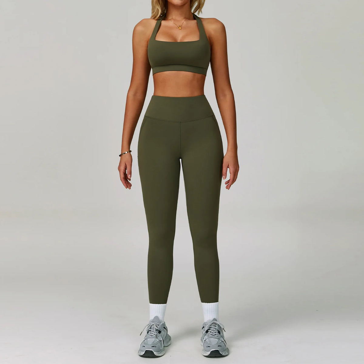 Conjunto de yoga de mujer, 2 piezas, top y leggings