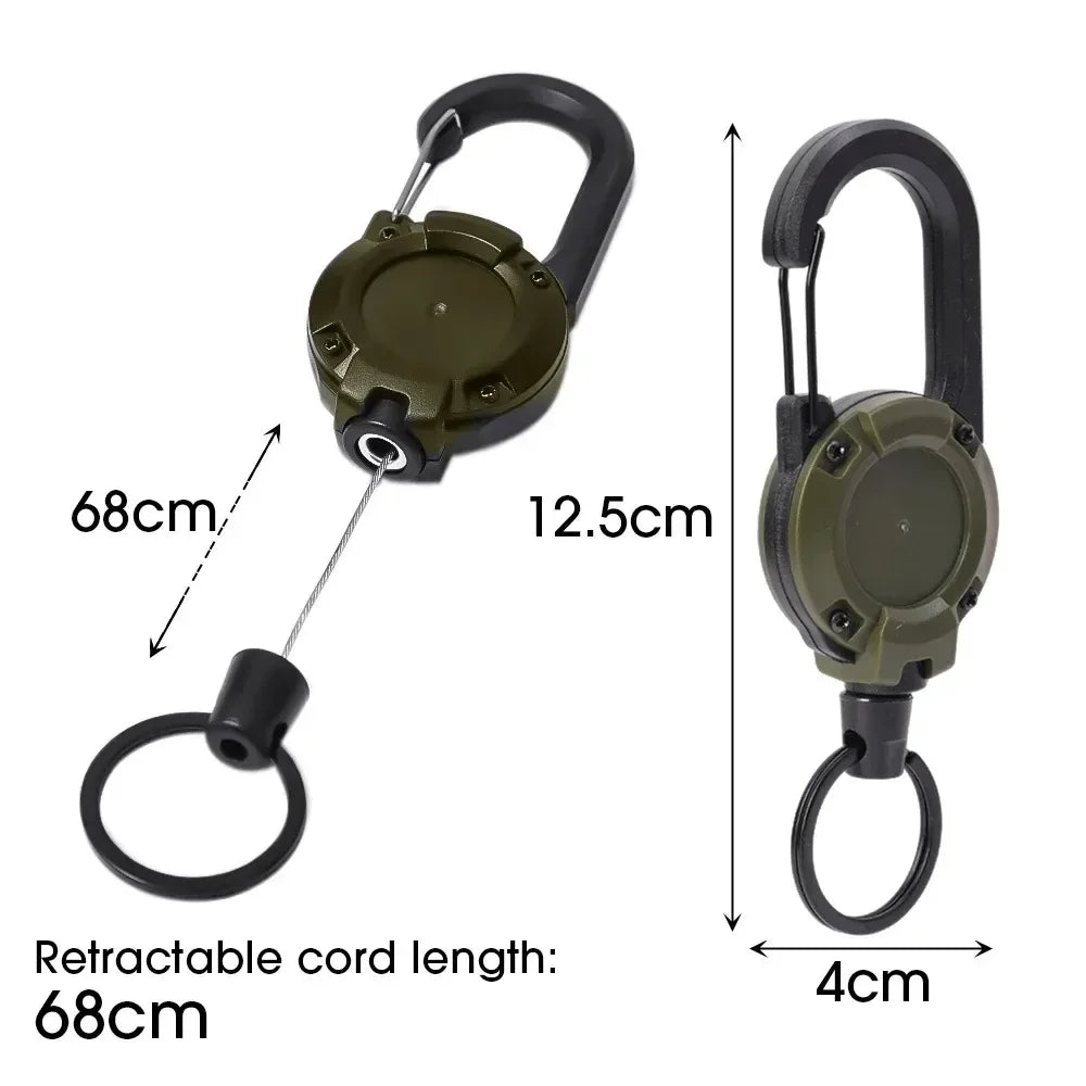 Outdoor Retractable Wire Rope Retractable Keychain Reel Retractable Key Chain With Steel Cable Key Ring Retractable Tool